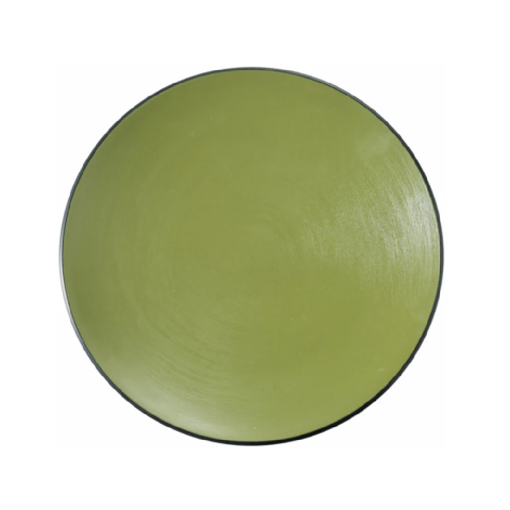 Yanco BM-110GR 10.25 Inch Round Plate Melamine Gray and Green 24 Packs Yanco BM-110GR 10.25 Inch Round Plate Melamine Gray and Green 24 Packs