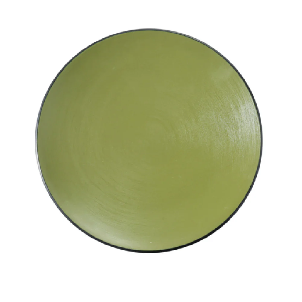 Yanco BM-110GR 10.25 Inch Round Plate Melamine Gray and Green 24 Packs Yanco BM-110GR 10.25 Inch Round Plate Melamine Gray and Green 24 Packs