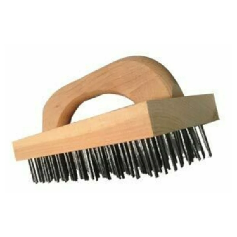 Alfa 0015 9-1/4 Inch Butcher Block Brush Large Hard Wood Steel Wire Bristles Alfa 0015 9-1/4 Inch Butcher Block Brush Large Hard Wood Steel Wire Bristles