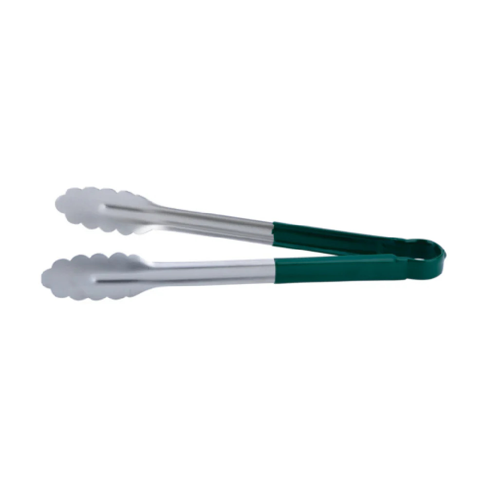CAC China STCH-12GN 12 Inch Tong Heavy-duty Green Handle Stainless Steel CAC China STCH-12GN 12 Inch Tong Heavy-duty Green Handle Stainless Steel