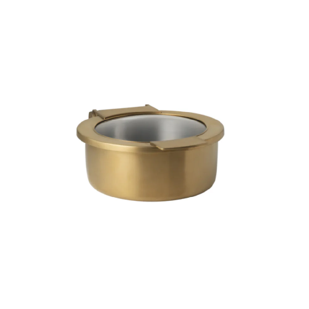 Steelite 7358MW300H 2.0 Quart Chafer Creations Buffet Hinged Cover Stainless Steel Gold