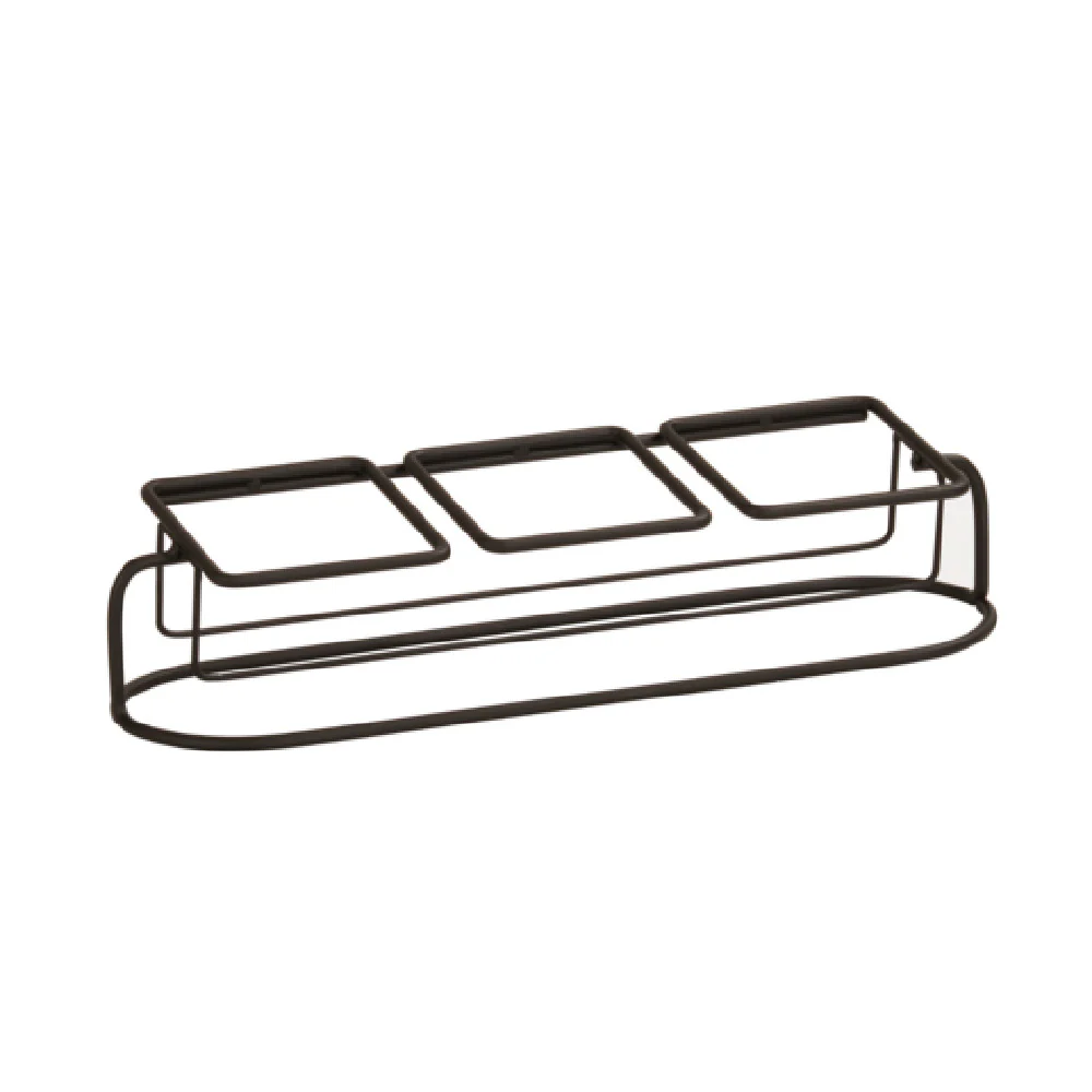 Cal Mil 22802-3-13 16 Inch Condiment Caddy Square Glass Jars Black Wire Cal Mil 22802-3-13 16 Inch Condiment Caddy Square Glass Jars Black Wire