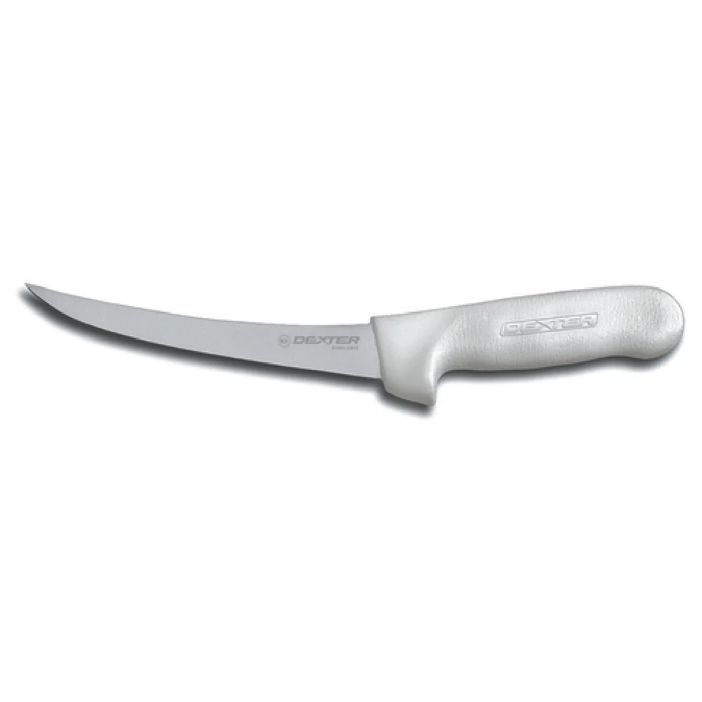 Dexter Russell 1483 6 Inch Flexible Curved Boning Knife High Carbon Stainless Steel White Polypropylene Handle