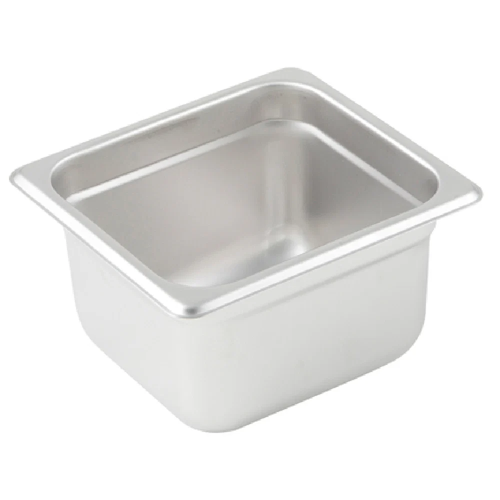 Winco SPJP-604 6-7/8 Inch Steam Table Pan 23 Gauge Anti-Jamming Stainless Steel