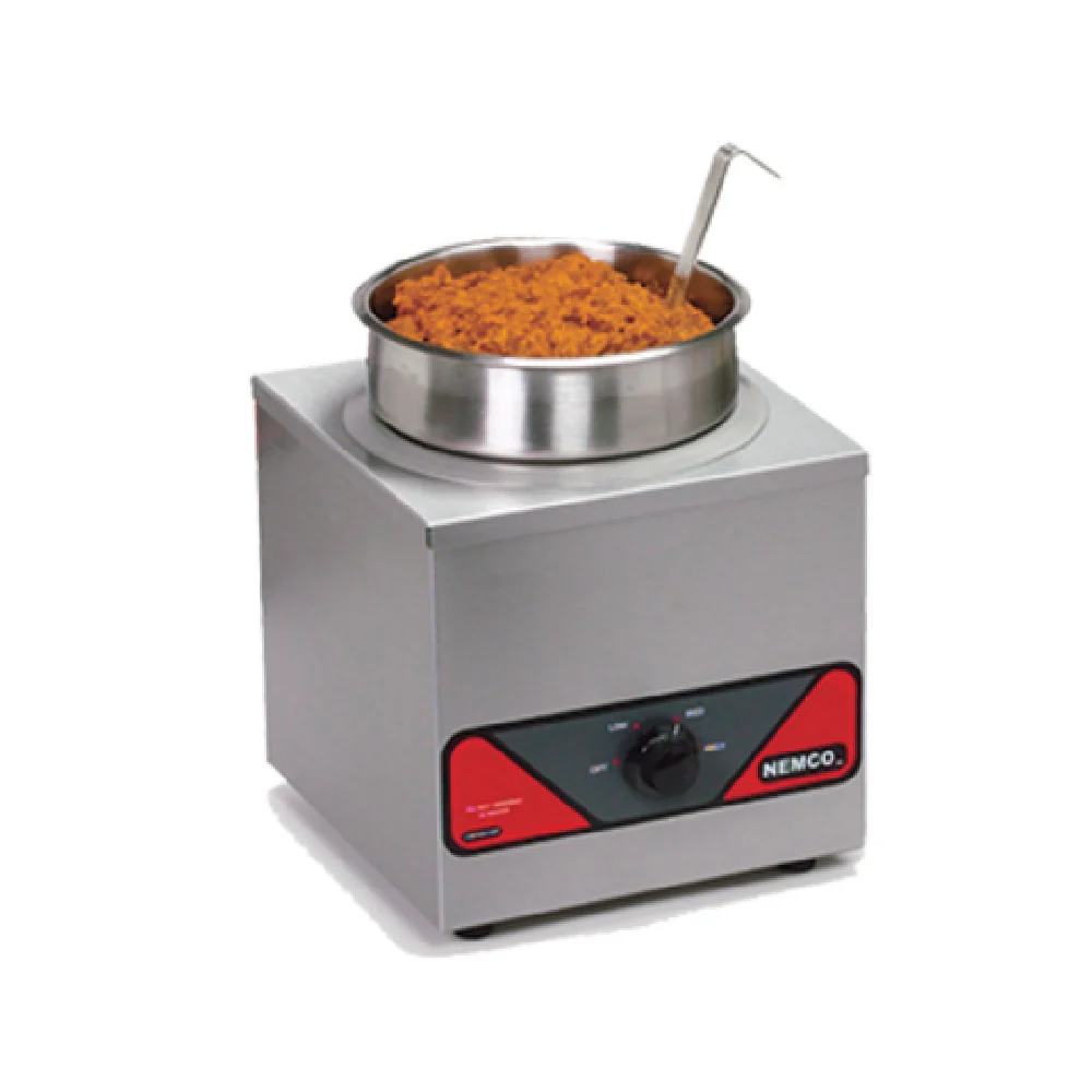 Nemco 6110A-ICL-220 4 Quart Countertop Warmer Stainless Steel with Cover and Ladle