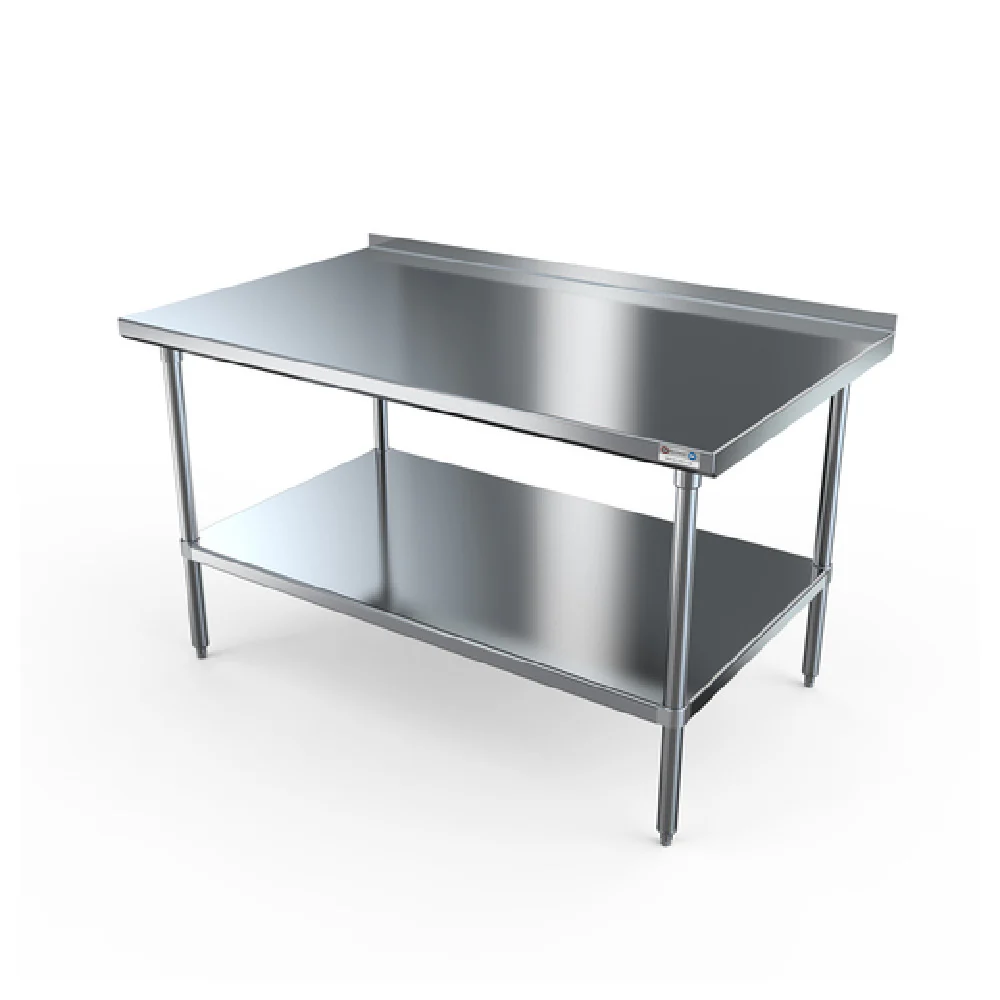 NBR Equipment TS4-7236R 72 Inch 14 Gauge Premium Work Table Stainless Steel and Durable