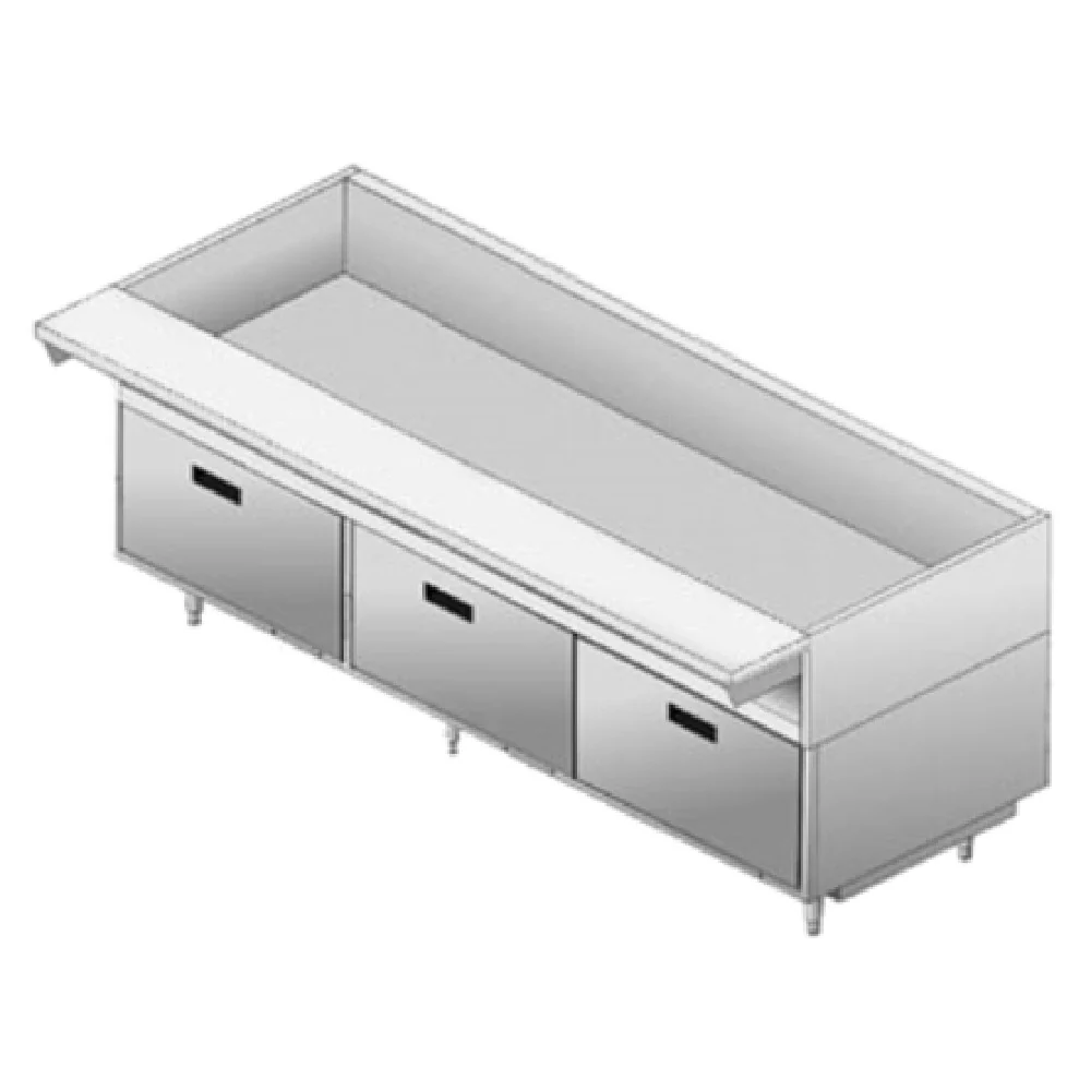 Delfield F17DD81 81 Inch Equipment Stand with 3 Drawers Stainless Steel and Maple Cutting Board Delfield F17DD81 81 Inch Equipment Stand with 3 Drawers Stainless Steel and Maple Cutting Board