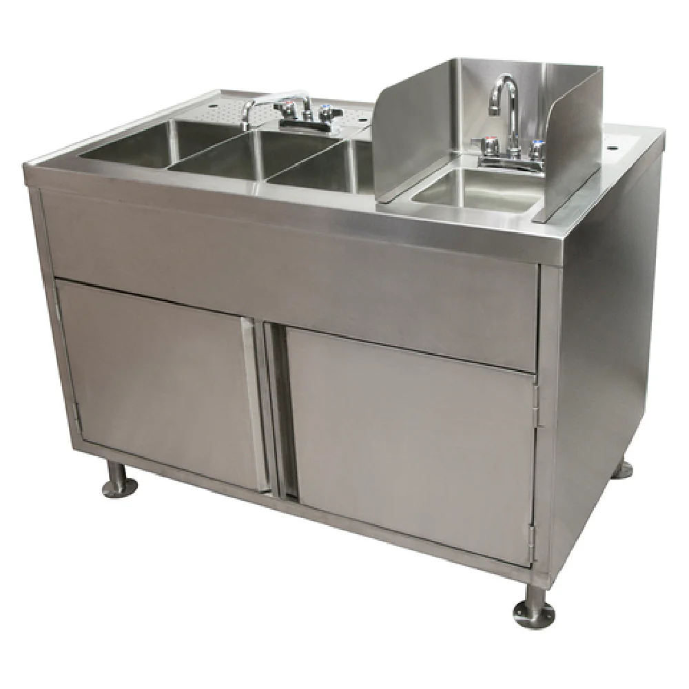 BK Resources FTWS-4829L 48 Inch All-in-One Food Truck Wash Station Stainless Steel