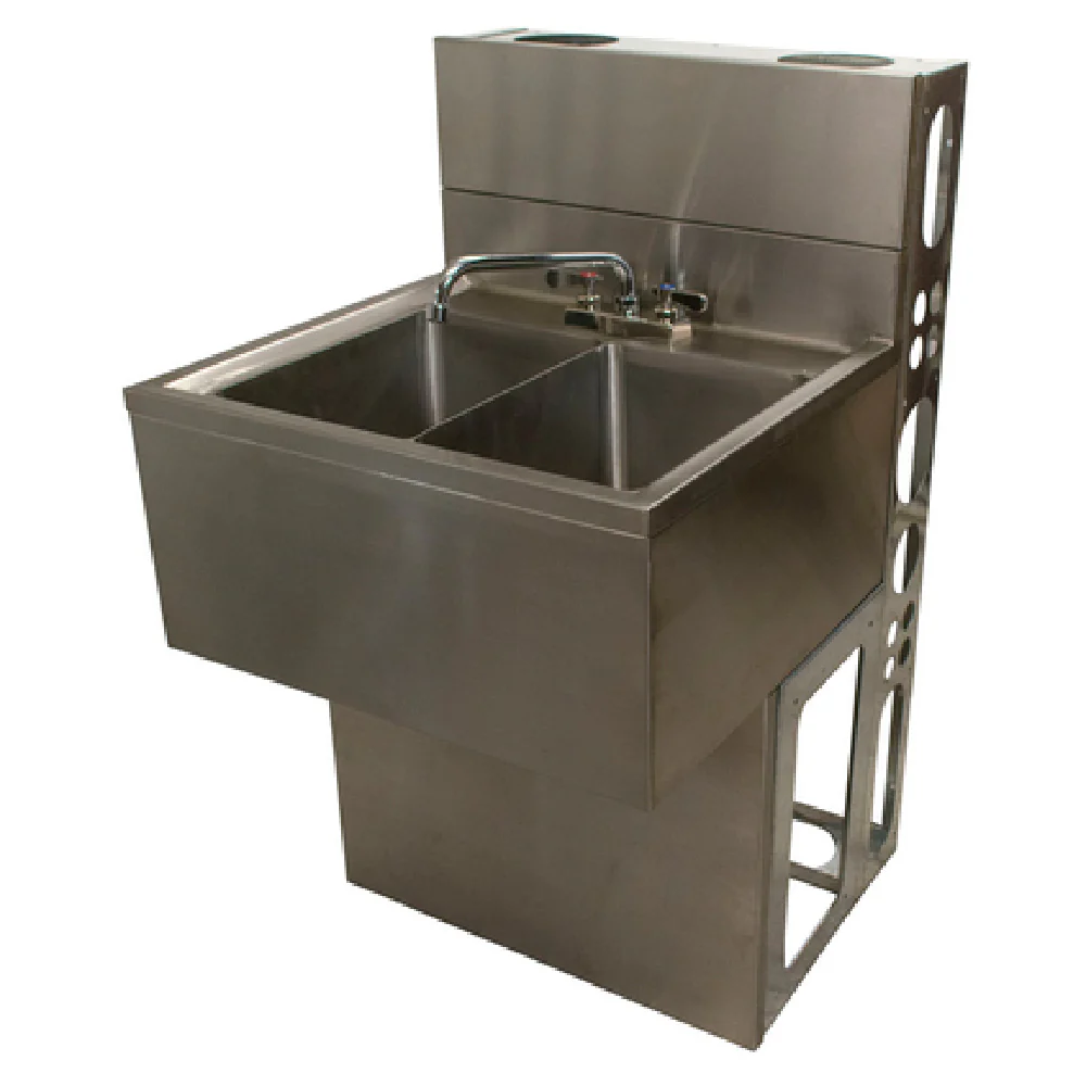 BK Resources UBDW-21-496TS 96 Inch Underbar Sink Four Compartment with Drainboards BK Resources UBDW-21-496TS 96 Inch Underbar Sink Four Compartment with Drainboards