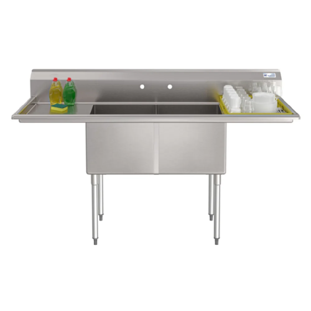 Koolmore KM-SB181814-18B316 72 Inch Commercial Sink Dual Drainboards Koolmore KM-SB181814-18B316 72 Inch Commercial Sink Dual Drainboards