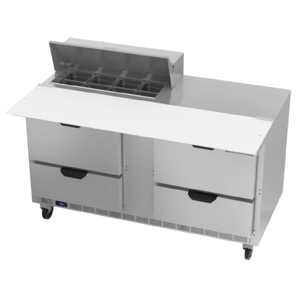 Beverage Air SPED60HC-08C-4 60 Inch Sandwich Top Refrigerated Counter 16 cu ft with 4 Drawers