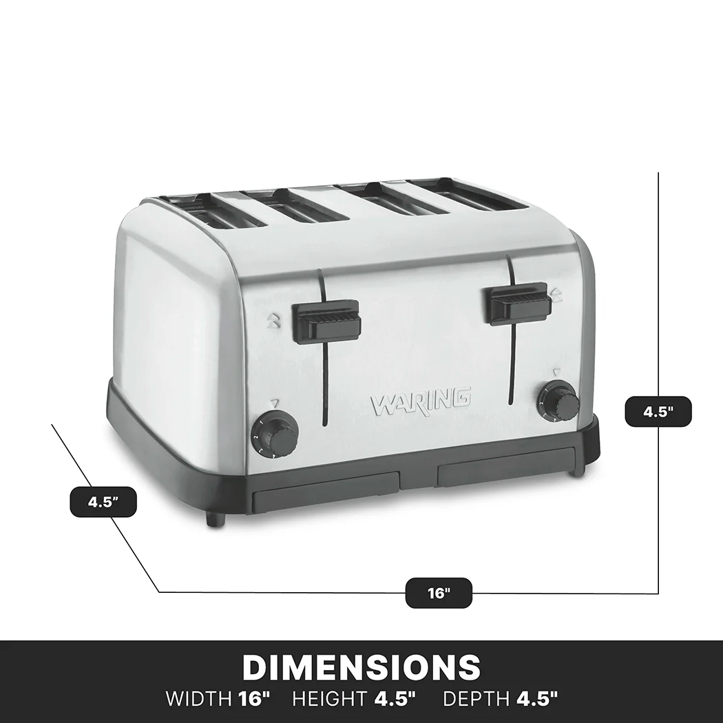 Waring WCT708K 14 Inch Commercial Toaster Electric with 4 Extra Wide Slots Waring WCT708K 14 Inch Commercial Toaster Electric with 4 Extra Wide Slots