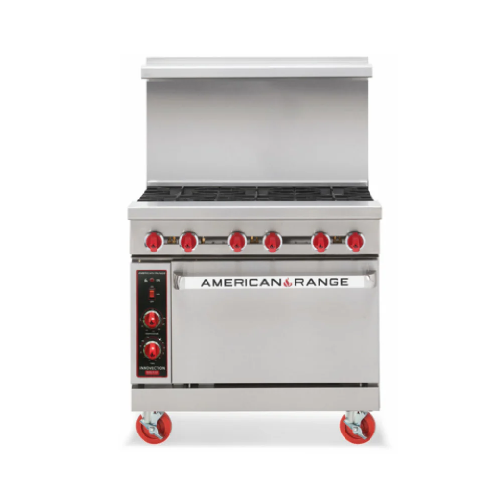 American Range AR-24G-2B-SB_NAT 36 Inch Gas Restaurant Range with 24 Inch Griddle 2 Burner 32000 BTU