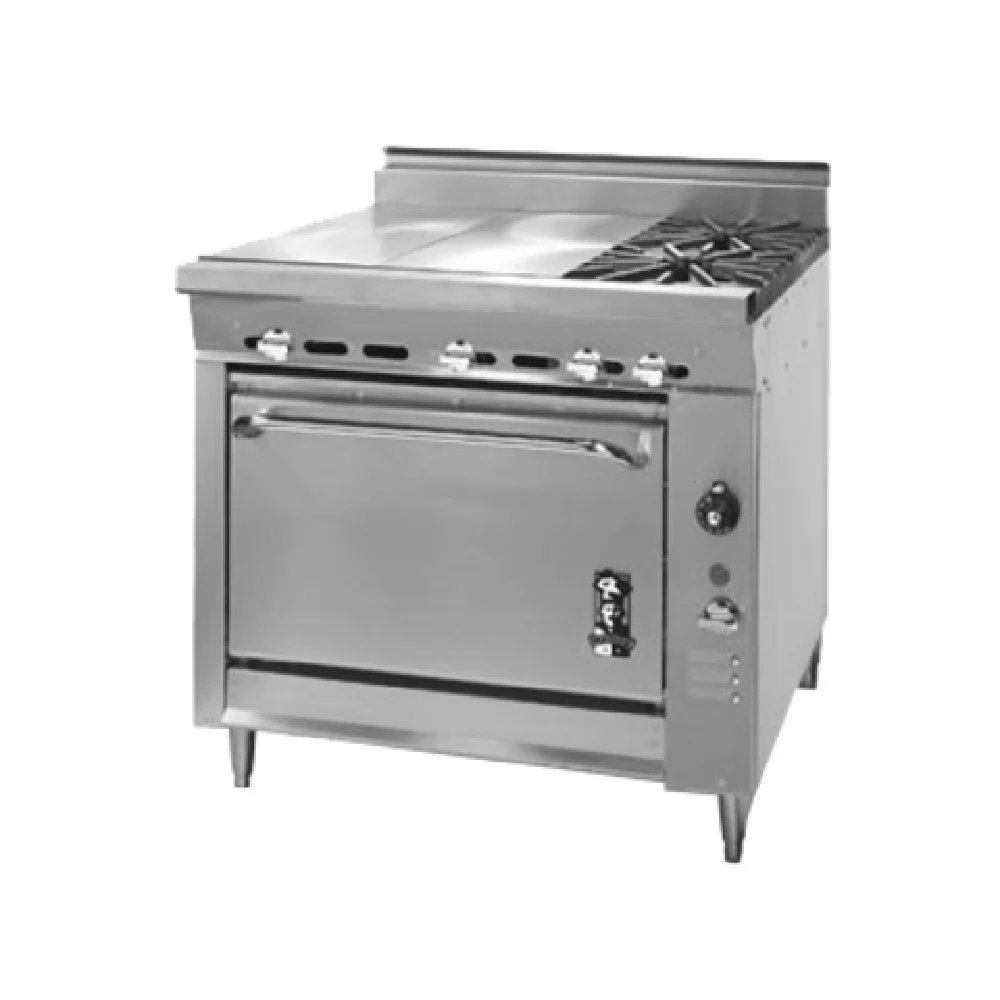 Montague Company 136-3G 36 Inch Heavy Duty Gas Range with 2 Open Burners 30000 BTU
