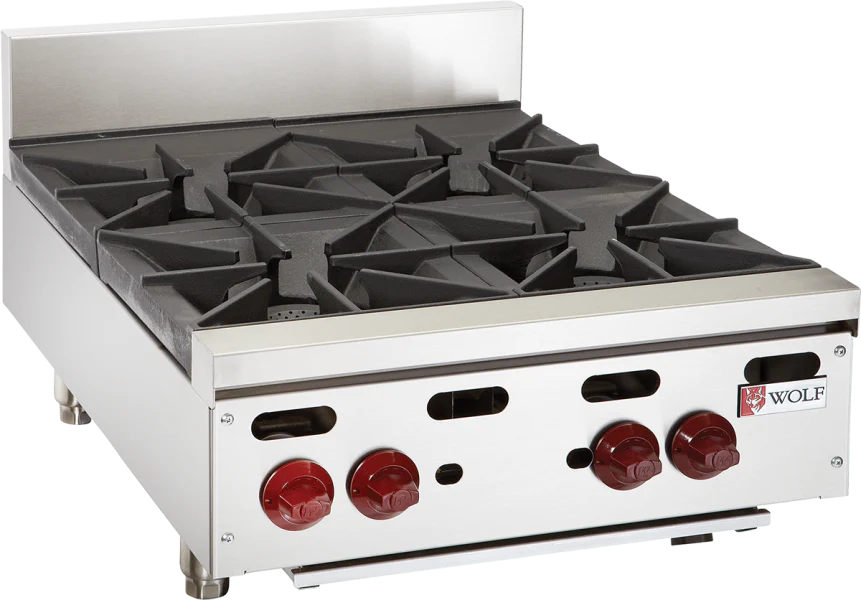 Wolf AHP212U_NAT 12 Inch Countertop Gas Hotplate with 2 Burners 60000 BTU