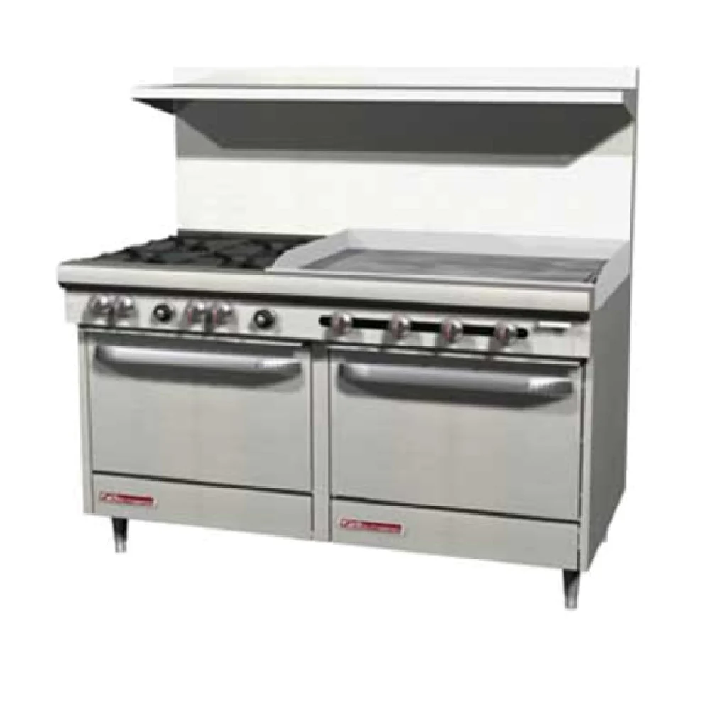 Southbend S60DC-2TR_LP 60 Inch Gas Restaurant Range with Oven and Griddle 251000 BTU