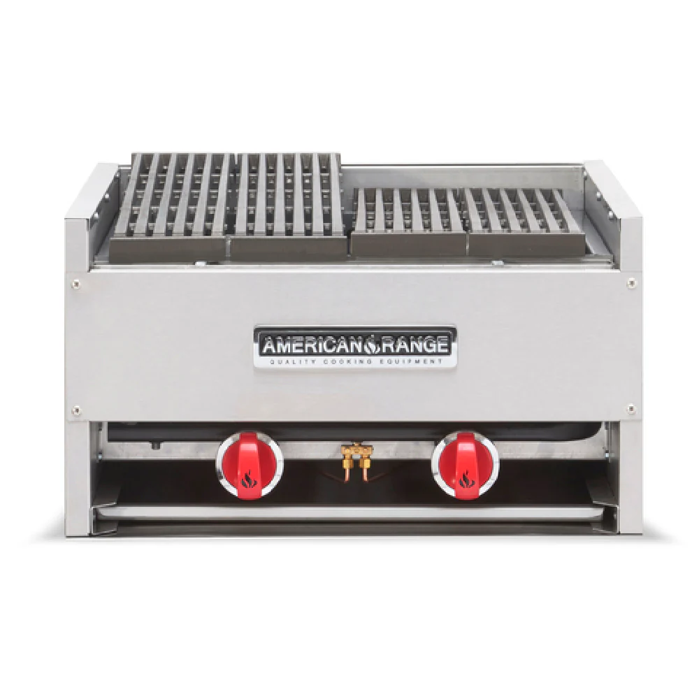 American Range AECB-54 54 Inch Gas Char-Rock Broiler with 5 Burners 175000 BTU