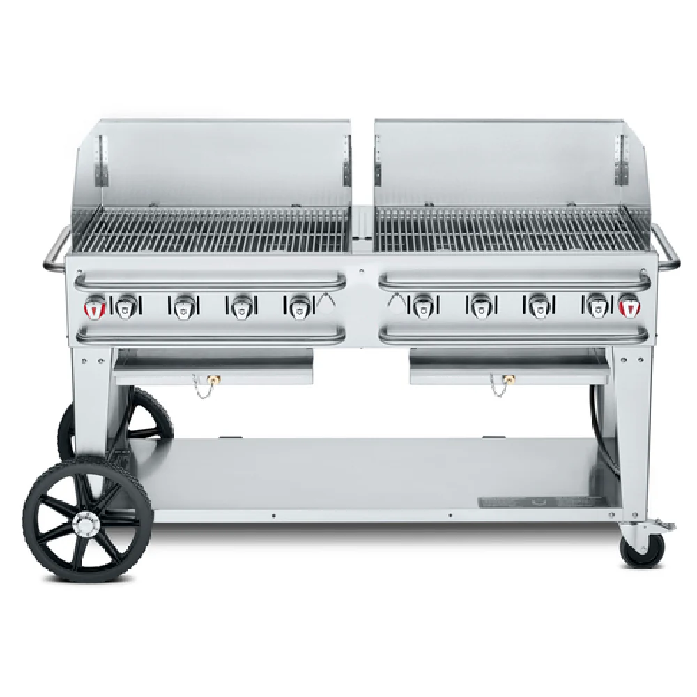Crown Verity CV-RCB-60WGP-SI-BULK 69 Inch Pro Series Gas Charbroiler 8 Burners Crown Verity CV-RCB-60WGP-SI-BULK 69 Inch Pro Series Gas Charbroiler 8 Burners
