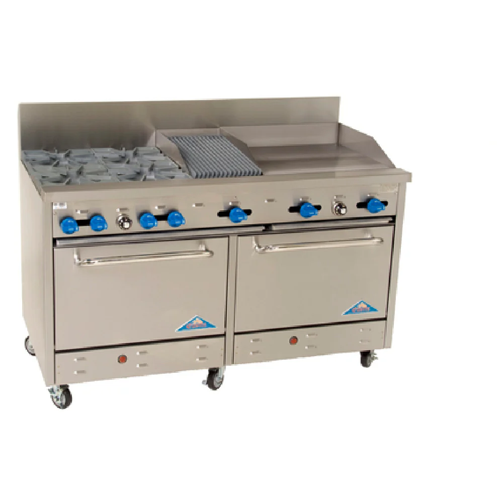 Comstock-Castle F3226-1RB-24B 60 Inch Gas Range with 4 Burners 230000 BTU