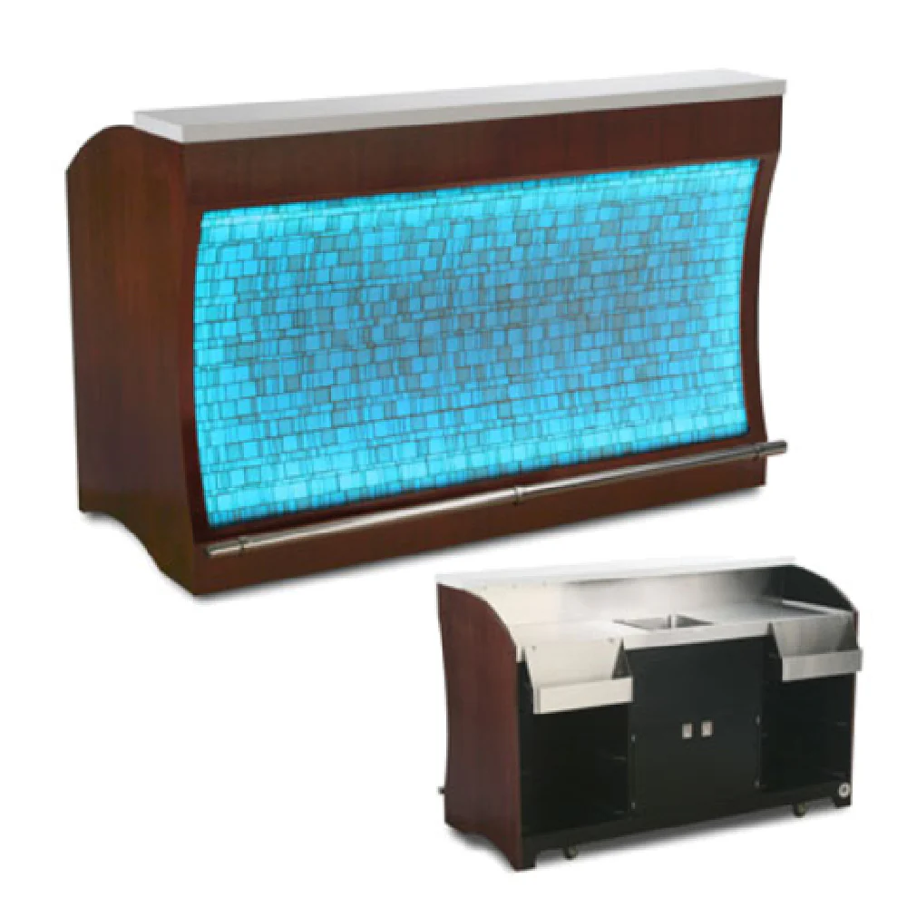Forbes Industries 5773-6-GLASS TILE 33-1/2 Inch Luxe Series Mobile Bar with Cabinets Forbes Industries 5773-6-GLASS TILE 33-1/2 Inch Luxe Series Mobile Bar with Cabinets