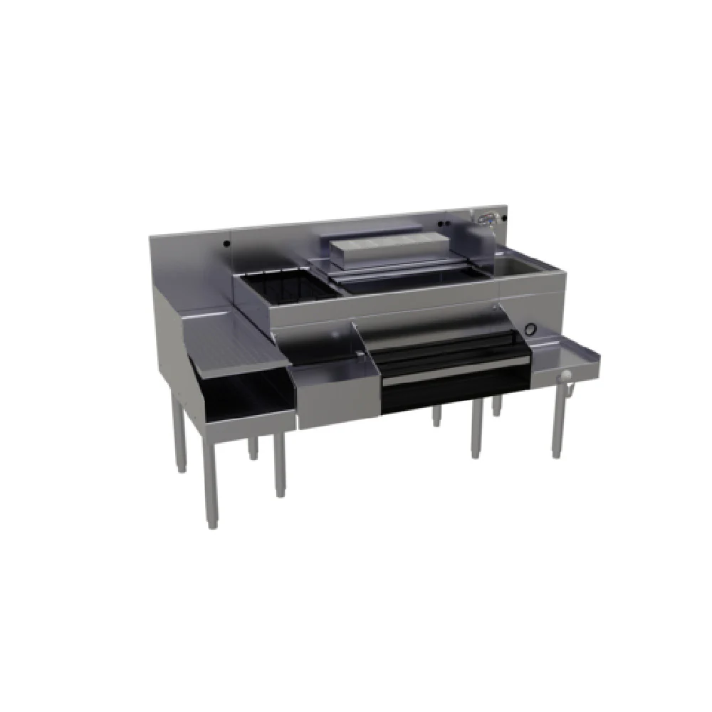 Glastender ALL-60B-CP10 60 Inch Stainless Steel Underbar Ice Bin and Cocktail Station Glastender ALL-60B-CP10 60 Inch Stainless Steel Underbar Ice Bin and Cocktail Station