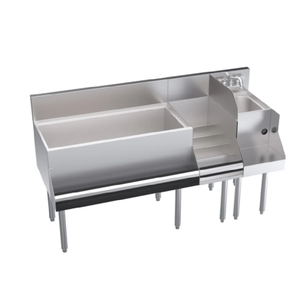Krowne KR24-W60D-10 60 Inch Underbar Ice Bin Cocktail Station with Blender and Liquor Krowne KR24-W60D-10 60 Inch Underbar Ice Bin Cocktail Station with Blender and Liquor