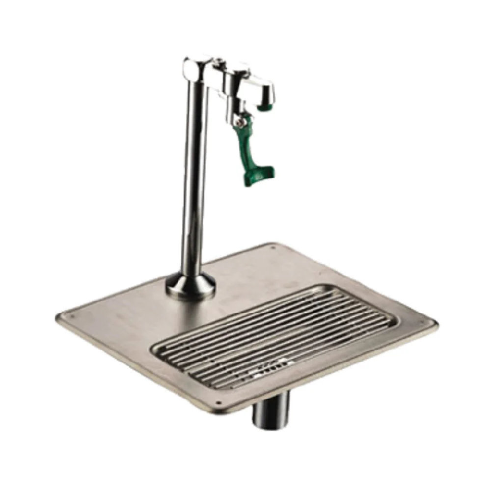 General GXR-51 8 Inch Push Back Glass Filler Station with Drain Stainless Steel