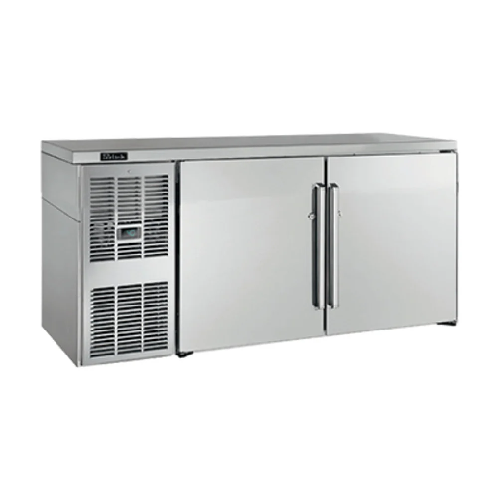 Perlick BBSLP60_BLSDC 60 Inch Low Profile Refrigerated Back Bar Cabinet 13.3 cu.ft - Two-section