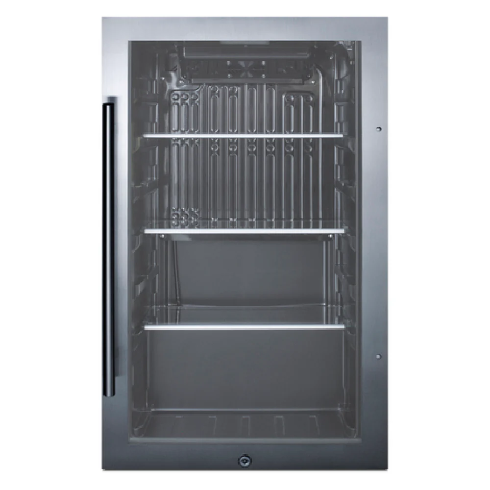 Summit SPR488BOSADA 19 Inch Indoor Outdoor Undercounter Refrigerator 3.13 cu ft Glass Door Stainless Steel Black Summit SPR488BOSADA 19 Inch Indoor Outdoor Undercounter Refrigerator 3.13 cu ft Glass Door Stainless Steel Black