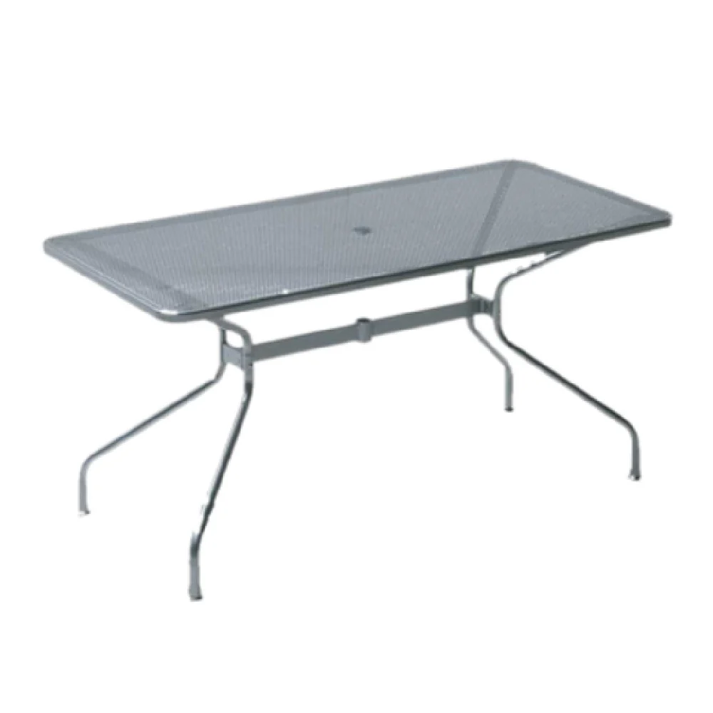 emuamericas 808 56 Inch Rectangular Table with Umbrella Hole Steel Mesh Top