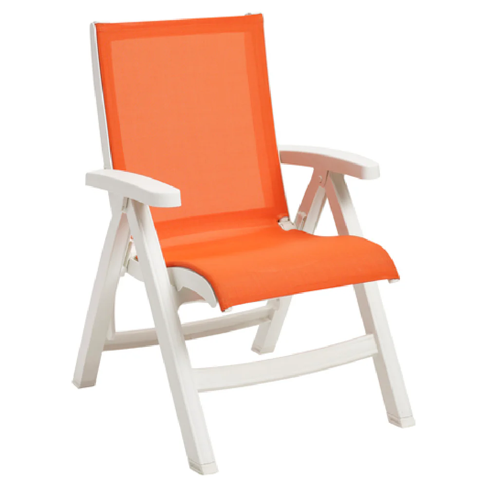 Grosfillex UT005004 Chair Outdoor Sling Stackable White Fabric