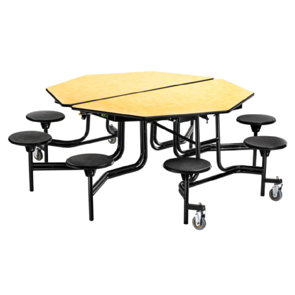 National Public Seating MTO60S 60 Inch Octagon Mobile Cafeteria Table 8 Stools National Public Seating MTO60S 60 Inch Octagon Mobile Cafeteria Table 8 Stools