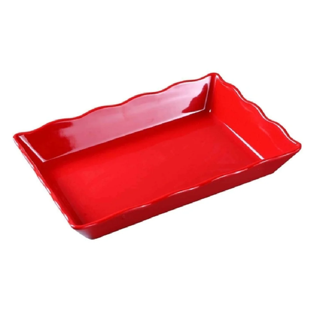 Yanco DC-6114R 14 Inch Rectangular Serving Tray Melamine Red
