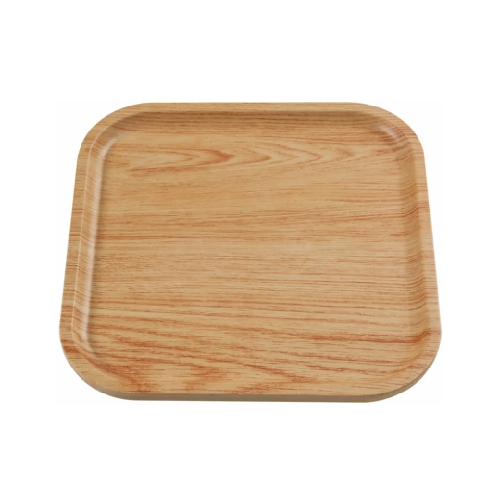 Yanco WD-2110 9.75 Inch Square Plate Melamine Golden Oak - 2 Dozen Cases
