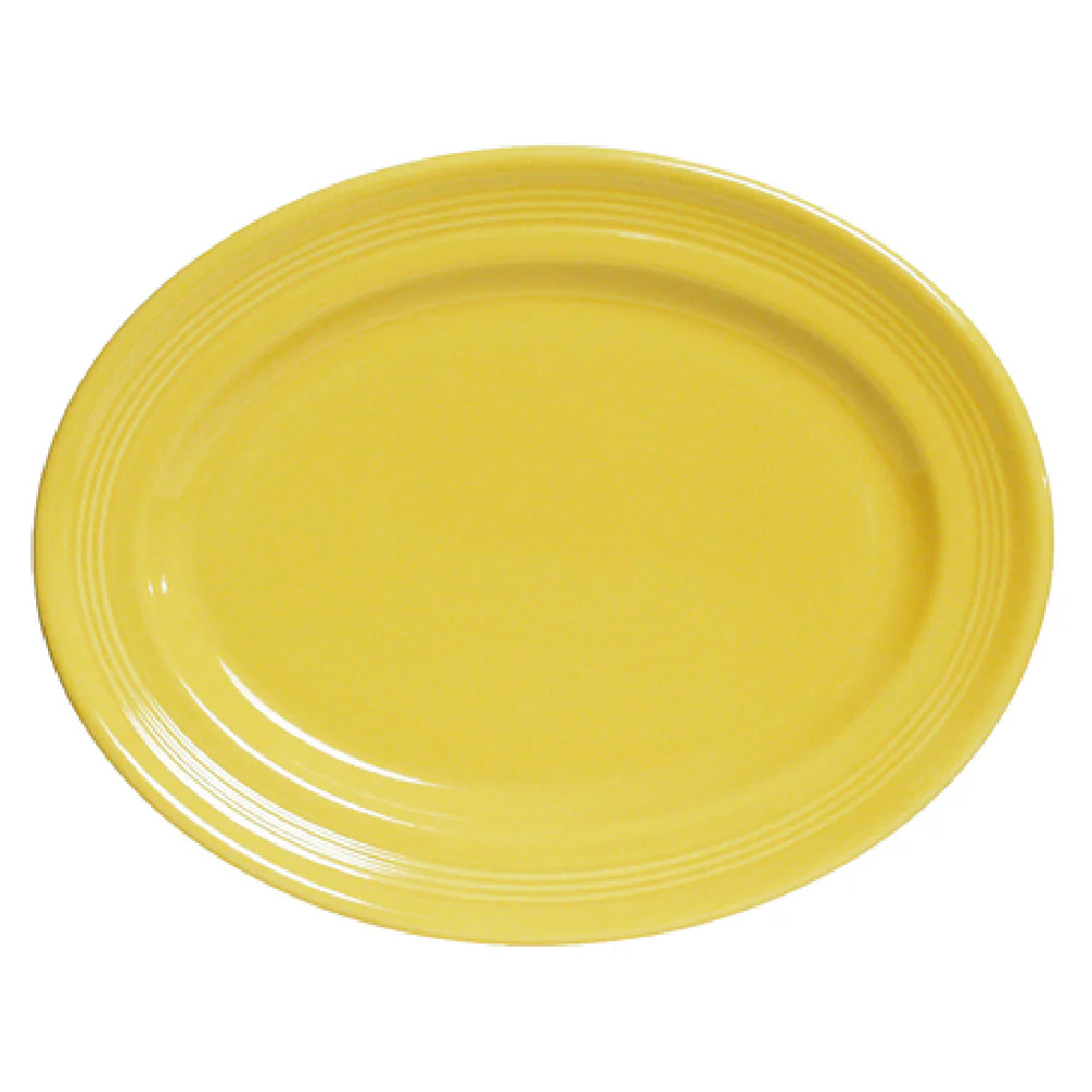 Tuxton CSH-136 13-3/4 Inch Oval Platter with Wide Rim Ceramic