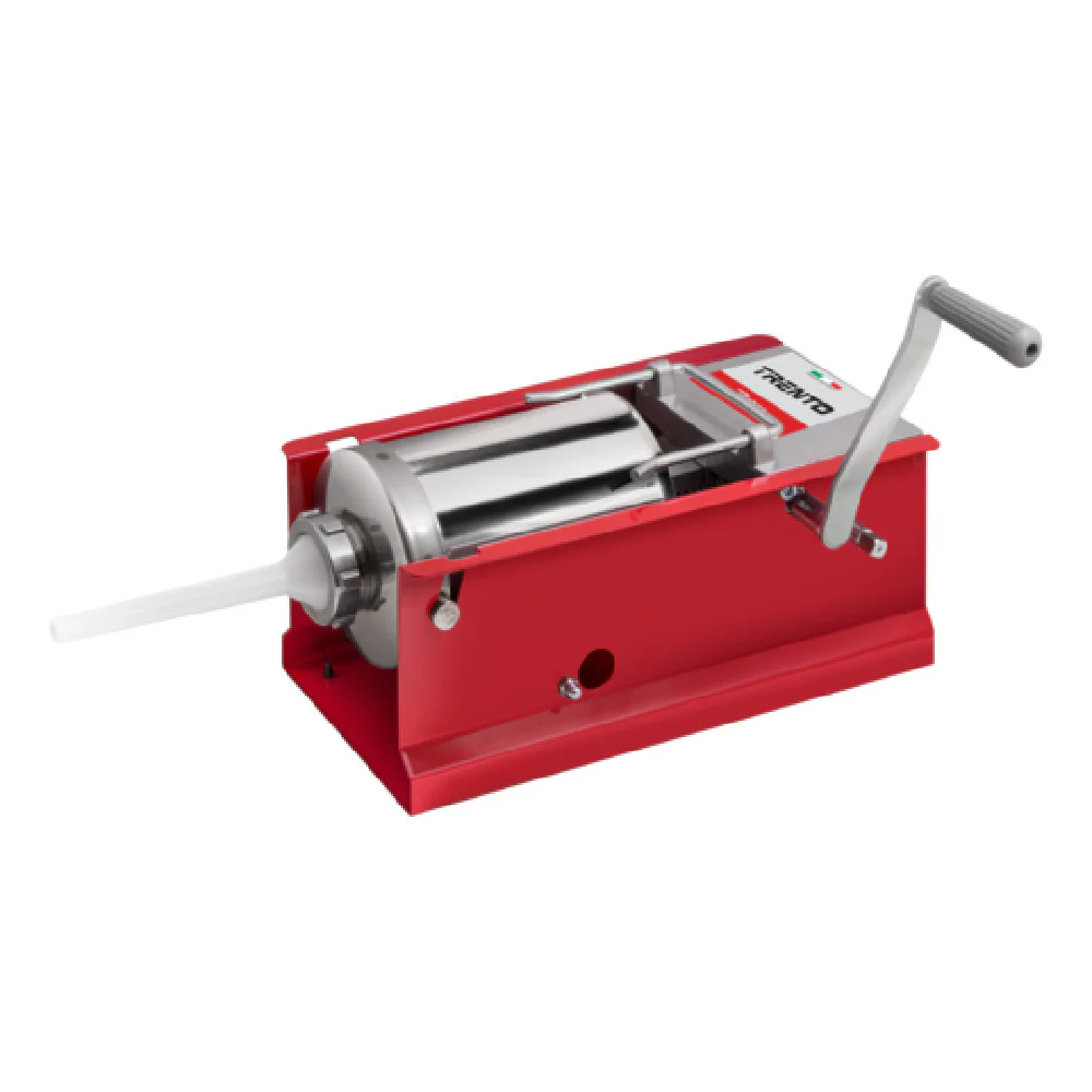 Omcan 48160 25 Inch Manual Sausage Stuffer Horizontal Gear Drive Stainless Steel Red Omcan 48160 25 Inch Manual Sausage Stuffer Horizontal Gear Drive Stainless Steel Red