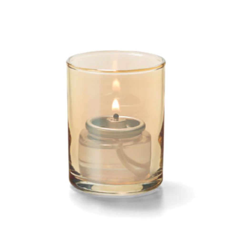 Hollowick 5176G 2 Inch Tealight Lamp Glass Cylinder Gold Lustre Hollowick 5176G 2 Inch Tealight Lamp Glass Cylinder Gold Lustre