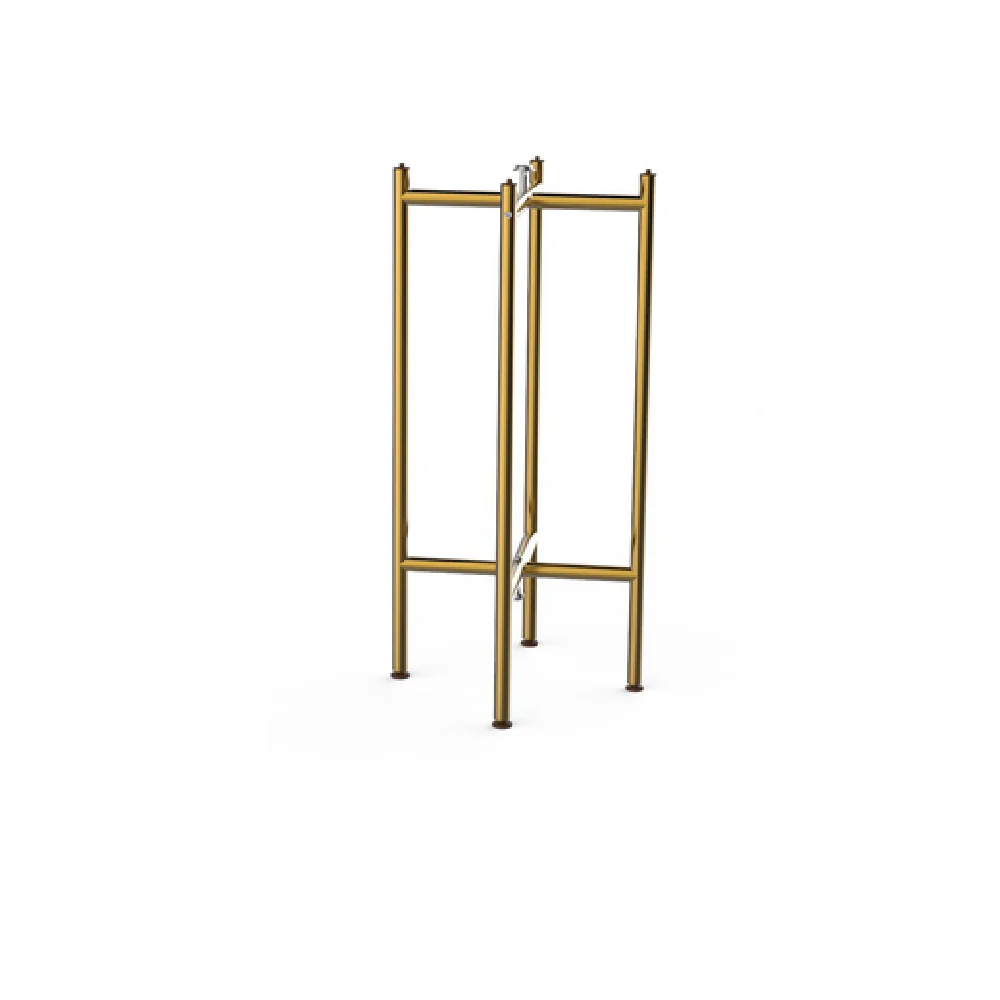 Steelite MGSCLXBR0301 42 Inch Cross Base Table Base Stainless Steel Brushed Brass Finish