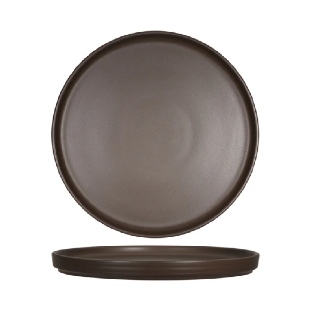 Tuxton VNAS106 10-3/4 Inch Round Plate Lead-Free Vitrified Porcelain Matte Brown Tuxton VNAS106 10-3/4 Inch Round Plate Lead-Free Vitrified Porcelain Matte Brown