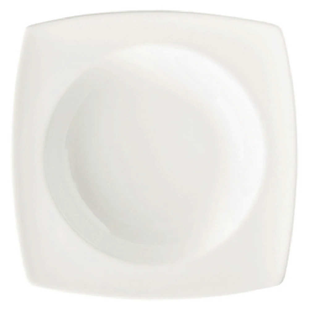 GET Enterprises PA1101913624 9-1/4 Inch Soup Bowl 15.2 Oz Square Rolled Edge Porcelain
