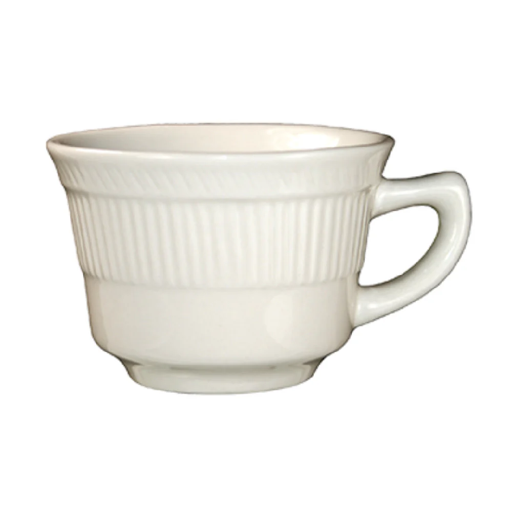 International Tableware AT-1 7 Oz. Low Cup Round Ceramic with Handle American White