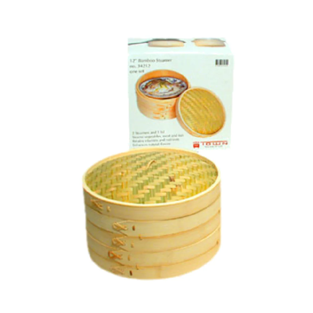 Town 34212 12 Inch Bamboo Steamer Set with 2 Steamers and 1 Cover Town 34212 12 Inch Bamboo Steamer Set with 2 Steamers and 1 Cover