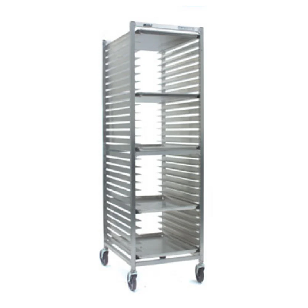 Eagle OUR-2630-2/W-X 28 Inch Panco Utility Rack Mobile Open Sides Aluminum with Slides for 30 Pans
