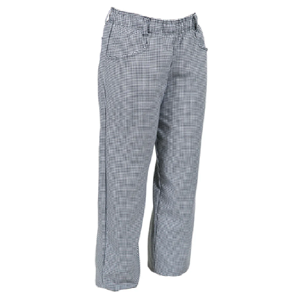 Mercer Culinary M60040HTM Medium Women's Cook's Pants with Elastic Waist Houndstooth