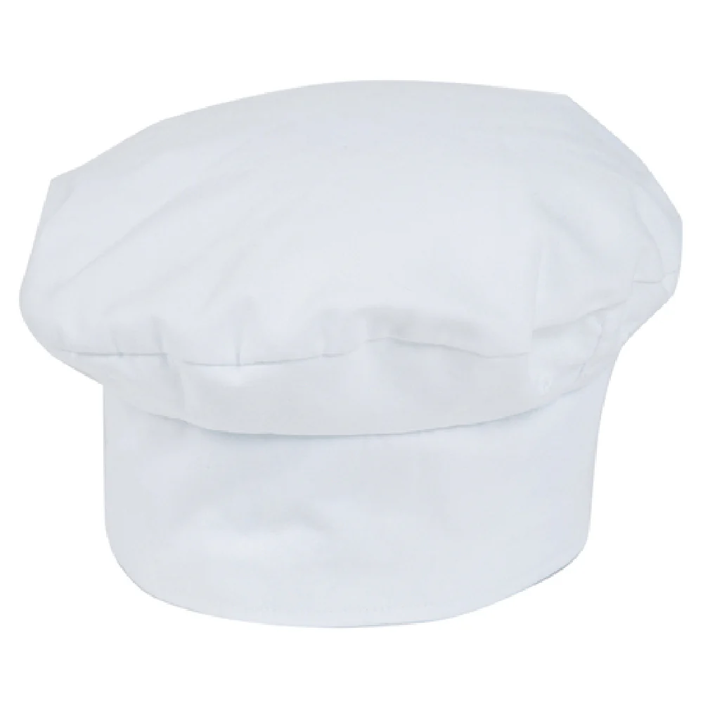 Mercer Culinary M60110WH Chef Hat Adjustable Velcro Closure White Poly Cotton