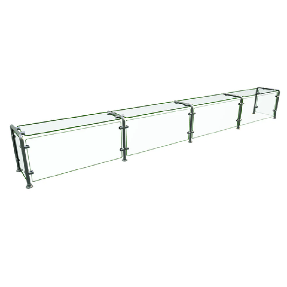 Hatco EP12-13215 132 Inch Full Service Pass-over Sneeze Guard Stainless Steel with Glass