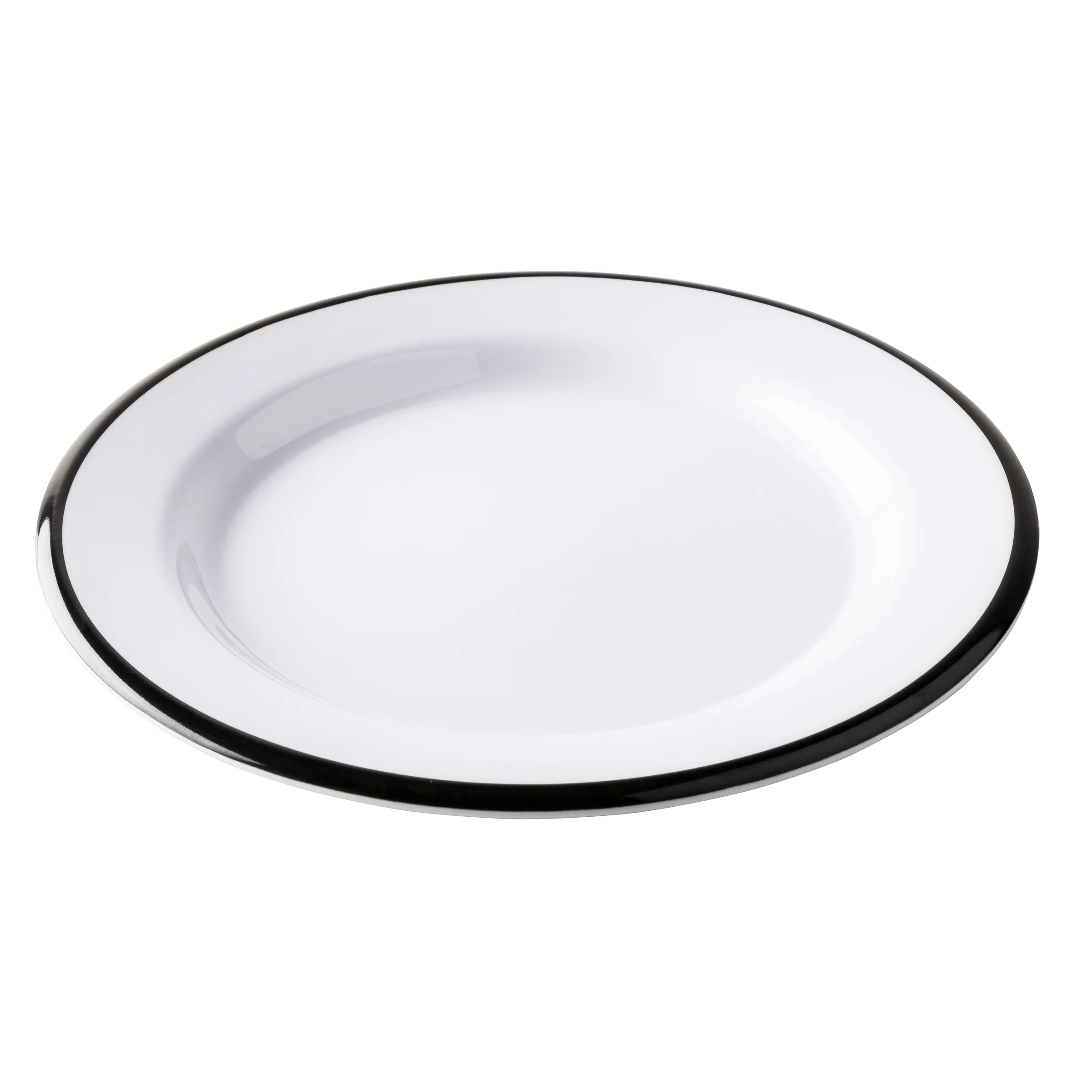 Tablecraft 12165 7.875 Inch Round Plate Melamine White/Black