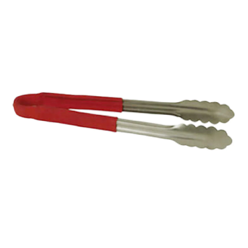 Thunder Group SLTG810R 10 Inch Utility Tongs Non-slip Red Handle Stainless Steel