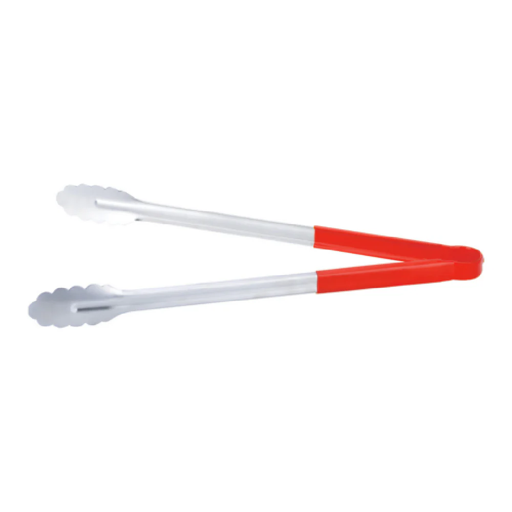 CAC China STCH-16RD 16 Inch Heavy-Duty Utility Tong with Red Handle Stainless Steel CAC China STCH-16RD 16 Inch Heavy-Duty Utility Tong with Red Handle Stainless Steel