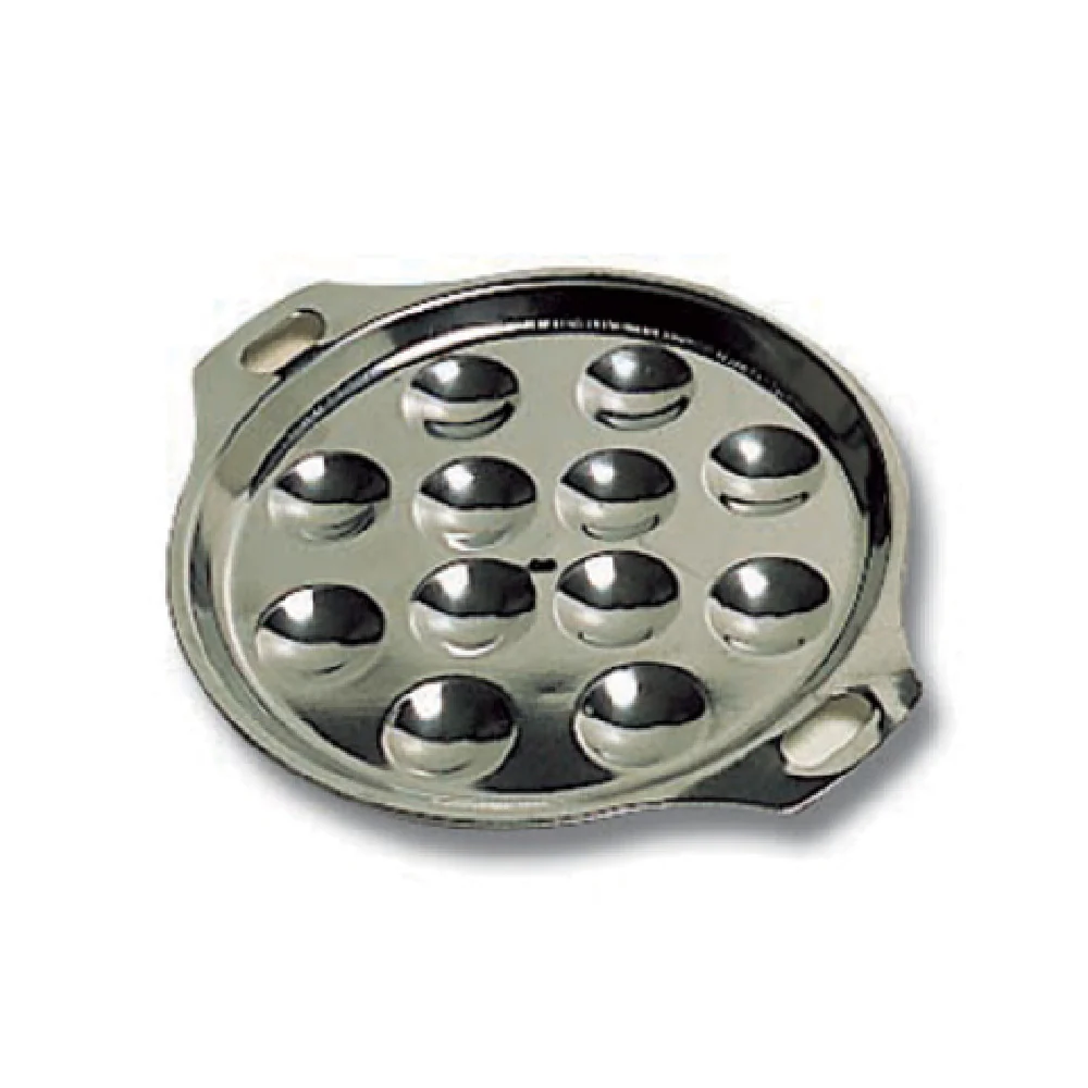 Matfer 613281 6-1/4 Inch Diameter Snail Dish 12 Holes Stainless Steel Pack of 5